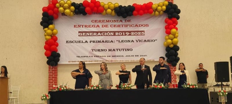 PRESIDENTE MUNICIPAL FUE PADRINO DE LA GENERACIÓN 2019 – 2025 DE LA ESCUELA PRIMARIA “LEONA VICARIO”